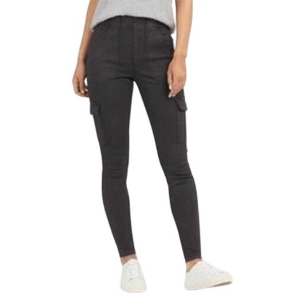 Spanx Black High‎ Rise Skinny Cargo Pants Stretch Utility Pockets Size S